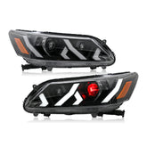 LED Headlight for 2013-2015 Accord 4door (Include Hybrid/LX/Touring Models),Easy Installation, Plug and Play with Devil Eye - Kuerled